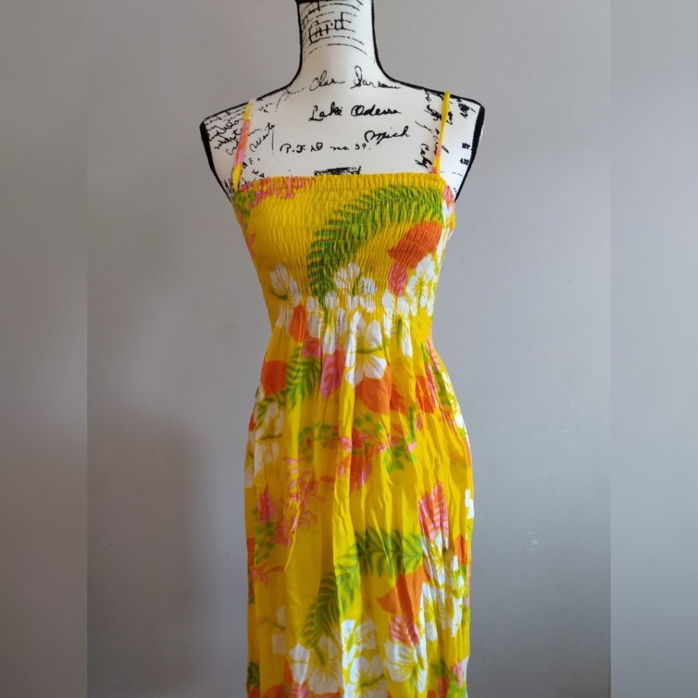Yellow Tropical Flowy Dress